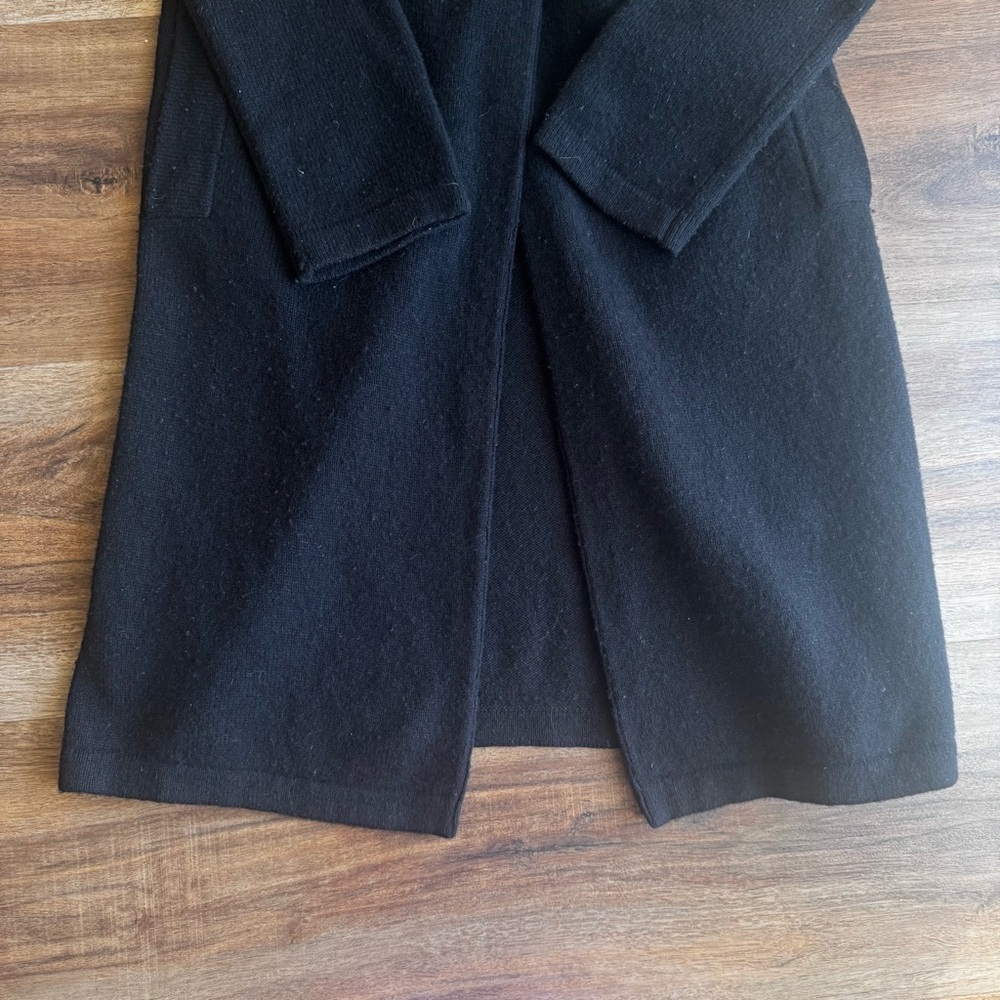 Tommy Hilfiger Lambswool & Angora Wool Double-Breasted Trench Coat Black Size M - Picture 4 of 8
